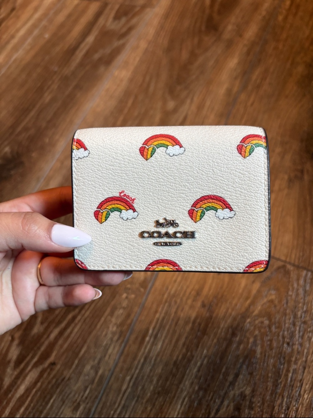 Coach Cream Rainbow-Print Micro Bag